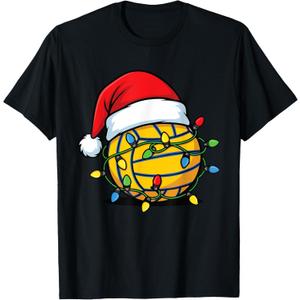 Christmas Lights Water Polo Ball Santa Hat Sport T-Shirt S