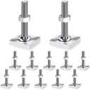 Zhengmy 12 Pcs T Slot Bolts M6 35 mm Square Head T Bolts for Roof Rack Stainless Steel Roof Rack Accessories Heavy Duty T Track Bolts with Nuts Washer Barrels Kit for Kayak Ski Bike Rail Carrier