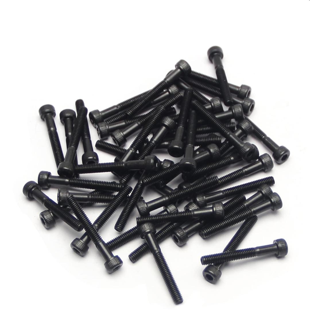 Jutagoss 3Pcs M5 x 130mm Hex Socket Head Cap Screws Bolts, 12.9 Grade Carbon Steel Hexagon Socket Head Screw, Allen Socket Hex Drive, Partially Thread, Black Oxide Screws