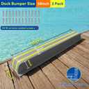 Dock Bumpers 36 Inch/48 Inch/58 Inch/72 Inch, Boat Dock Bumpers with Upgrade Reflective Strip and Stainless Steel Screws, Dock Fenders Bumper Guards Marine Grade (Black/White/Gray) -1 Pack 2 Pack