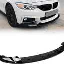 Front Bumper Lip Compatible with 2014-2020 BMW 4 Series 428i/ 430i/ 435i/ 440i/ F32/ F33/ F36/ (M Sport Models), Gloss Black Air Splitter Dam Kit 4Pcs