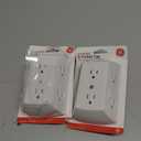 GE 6-Outlet Extender, 2 Pack, Grounded Wall Tap, Adapter Spaced Outlets, 3-Prong Outlet Splitter, Multiple Plug, Quick and Easy Install, Cruise Essentials, UL Listed, White, 40222