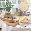 JUNSPOW Cat Desk Bed - One-Click Folding, Sunken Design & Space-Saving Semi-Circular Cat Bed, Mesh Cover Material, Suitable for Various Desktops-Maximum Hold Up to 40lb