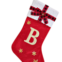 HYTENSUN Letter Christmas Stockings 15.6 Inches Monogram Red Velvet with Bell Xmas Stockings Classic Personalized Stocking Decorations for Family Holiday Season Decor (Sod023rdd)