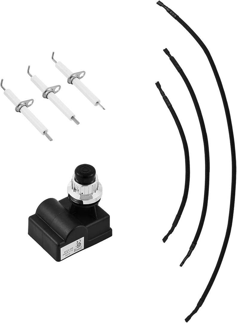 TS-IG3007 Igniter Replacement Parts for Pit Boss Memphi Ultimate 4-in-1 Grill Parts 3Pcs Pit Boss Memphis Electrodes Ignitor and Ignition Wire Push Button Parts Pit Boss Replacement Electronic Igniter