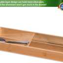 guiogc Bamboo Silverware Drawer Organizer, Kitchen Small Silverware Organizer, Utensil Tray Holder, Cutlery Tray for Spoons, Forks, Knives, Suitable for a family of 2-4