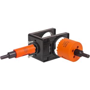 Door Lock Installation Kit, with 1 inch Hole Saw (2 inch Depth) & 2-1/8 inch Hole Saw (1.5 inch Depth) and Jig, for Drilling Wood and Metal Door, Installing Deadbolt and Knob, Black