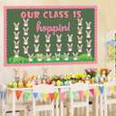 Fuutreo 70 Pcs Easter Bunny Paper Cutout DIY Classroom for Bulletin Board Decorations Class is Hoppin Photo Craft Set for School Classroom Chalkboard Wall Supplies(Easter Style)