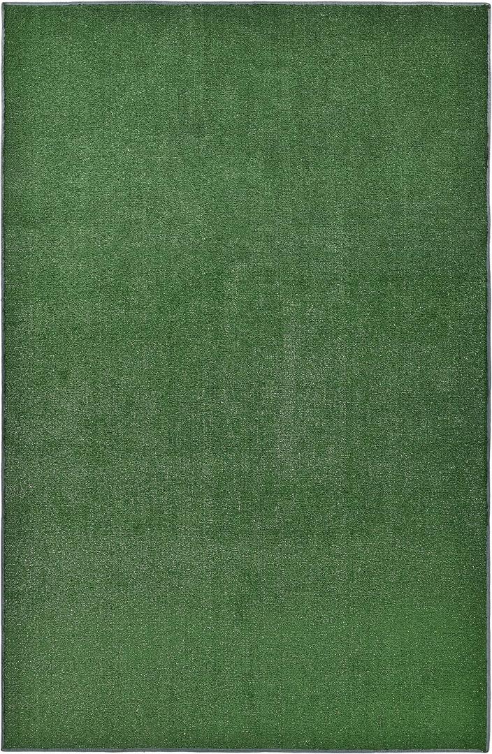 Garland Rug, Green 4' x 6' Artificial Grass Indoor/Outdoor Area Rug, Rectangle (GG000A048072K8)