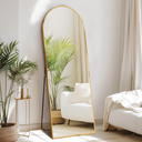 GlasFlength Full Length Arched Mirror, 59"x20" with Wooden Thin Frame - Standing, Hanging, or Leaning - Bedroom, Floor, Dressing Mirror