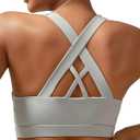 RUNNING GIRL Sports Bra for Women, Criss-Cross Back Padded Strappy Sports Bras Medium Support Yoga Bra with Removable Cups, Large 