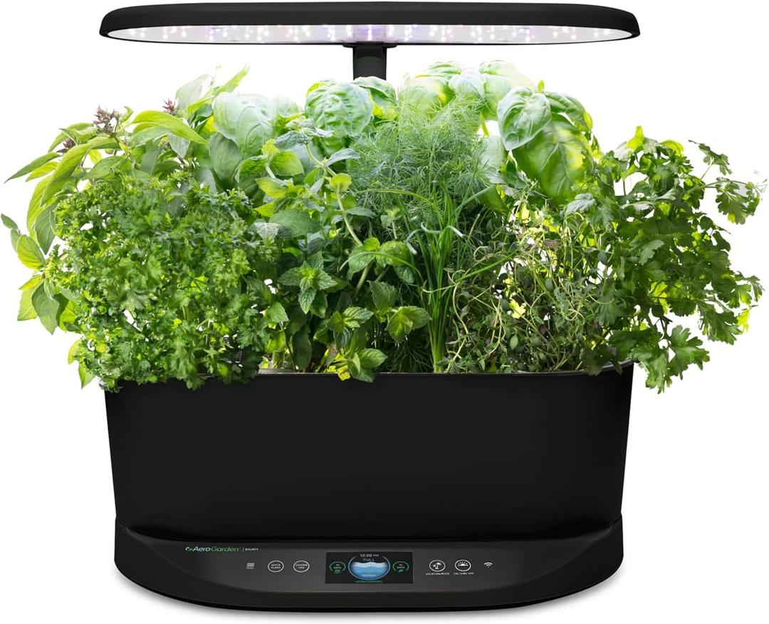AeroGarden Bounty - Indoor Garden with LED Grow Light, WiFi and Alexa Compatible, Black