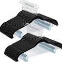 HOUSE DAY Velvet Hangers with Adjustable Clips 30 Pack, NonSlip Suit Organizer with 360° Hook  Heavy Duty Hanger for Pants, Skirts, Blouses, Dresses  Outfit Hangers AllSeason Space Saver (Black)