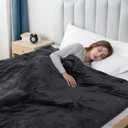 Eydna Electric Heated Blanket Full Size 72"x84",Fast Heating Throw, Soft Plush Microplush for Bed & Couch, 10 Hours Auto Off & 4 Heating Levels, Machine Washable, Gifts for Grandma & Family-Black