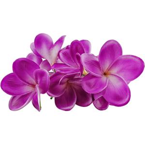 Winterworm Bunch of 10 PU Real Touch Lifelike Artificial Plumeria Frangipani Flower Bouquets Wedding Home Party Decoration (Light Purple)