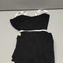 ABOCIW Womens 2 Piece Workout Sets Seamless Color Block Sports Bra Scrunch Butt Lifting High Waist Leggings Gym Set (Medium, Black)