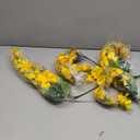 XunYee 4 Pcs Artificial Fake Hanging Plants Flowers for Spring Decoration Outdoor Wedding Vine Plant Hibiscus Flowers Long Trailing Vines Realistic UV Resistant Plants for Front Door Porch(Yellow)