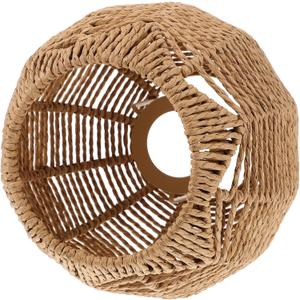 Boho Style Wicker Lampshade Decorative Lamp Shades for Chandeliers Rope Hanging Light Fixture Cover (As Shown)