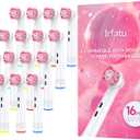 Individually Packaged Replacement Toothbrush Heads for Oral B Braun,Professional Electric Toothbrush Heads Compatible with Oral B Pro 1000/3000/ 5000/7000//8000 ect16 PCS (Pink)