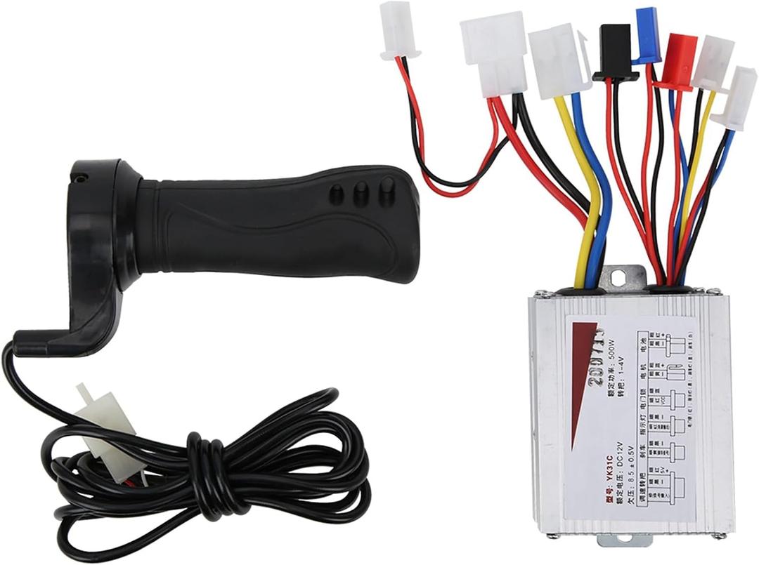Keenso 12V 500W Throttle Motor Brushed Speed Controller & Throttle Grip for Electric Scooter