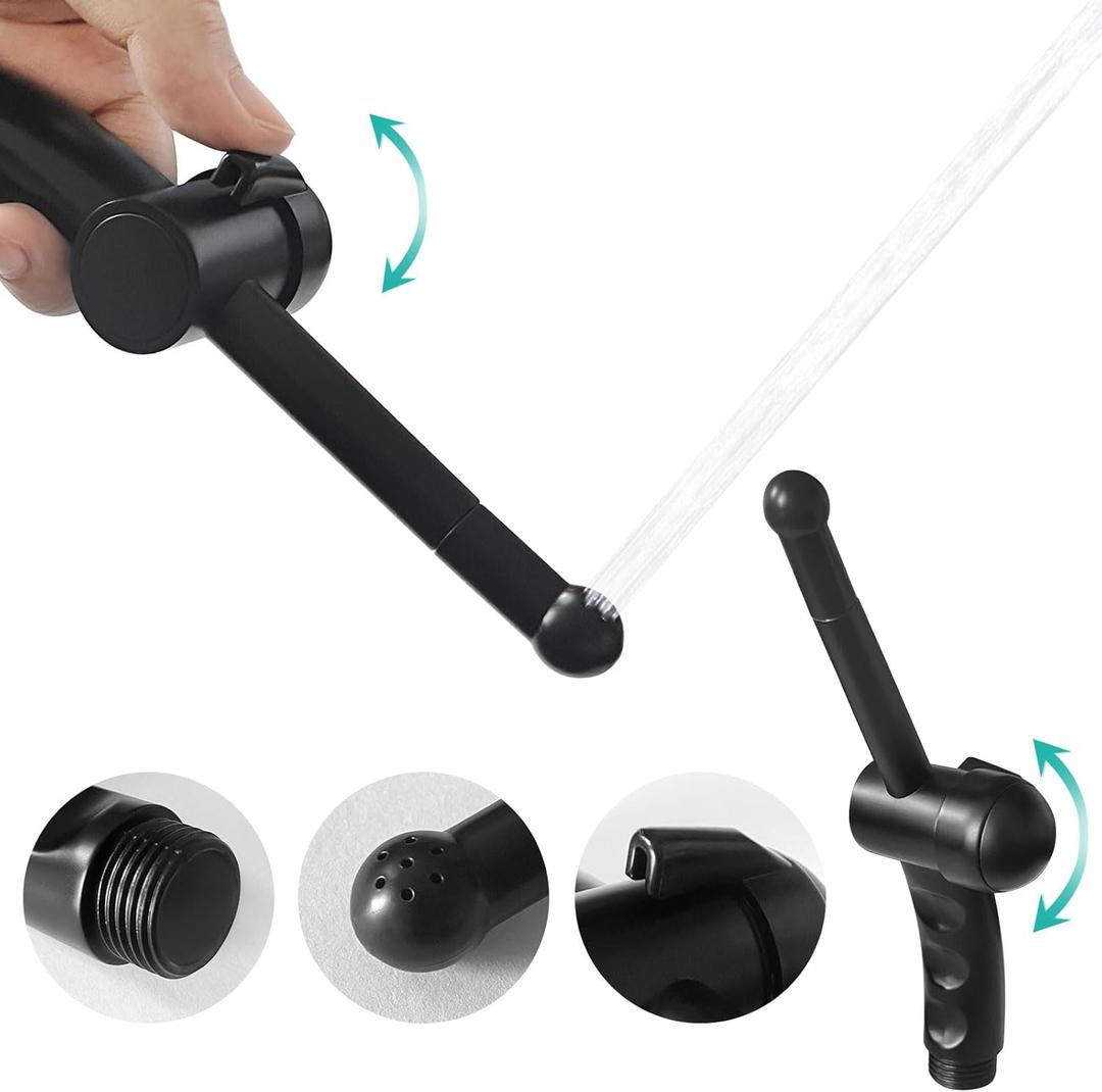 BARROCK Bathroom Hand Held Bidet Sprayer for Toilet Handheld Shattaf Spray Head Attachment Replacement, Adjustable Water Pressure for Feminine, Pets and Baby Diaper Washing, Matte Black
