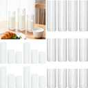 24 PCS White Pillar Candles (2" x3, 4, 6) with Ribbed Glass Cylinder Vases (2.6" x5, 6, 8), Hurricane Glass Candle Holders, Dripless Candles for Wedding Centerpieces, Home & Table Decor
