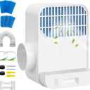 LuckIn 3-in-1 Indoor Dryer Vent Kit for Electric Dryer, Dryer Vent Cleaner Kit with Polyester Filter, 9.8ft Vent Hose and Water Drawer System, Dryer Vent Connector Kit for Apartments, Homes, and RV