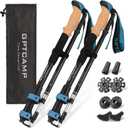 GPTCAMP Walking Sticks,Trekking Poles Collapsible Hiking Poles,Lightweight Folding Travel Walking Pole for Men Women,2pc Adjustable Hiking Stick with EVA Foam Grips for Backpacking (-Blue)