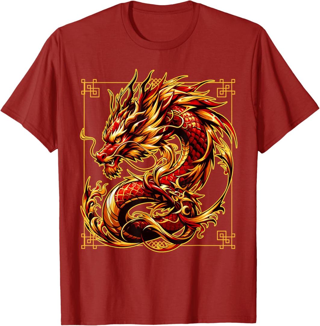 Happy Chinese New Year 2024 - Lunar New Year Red Dragon T-Shirt, Size M