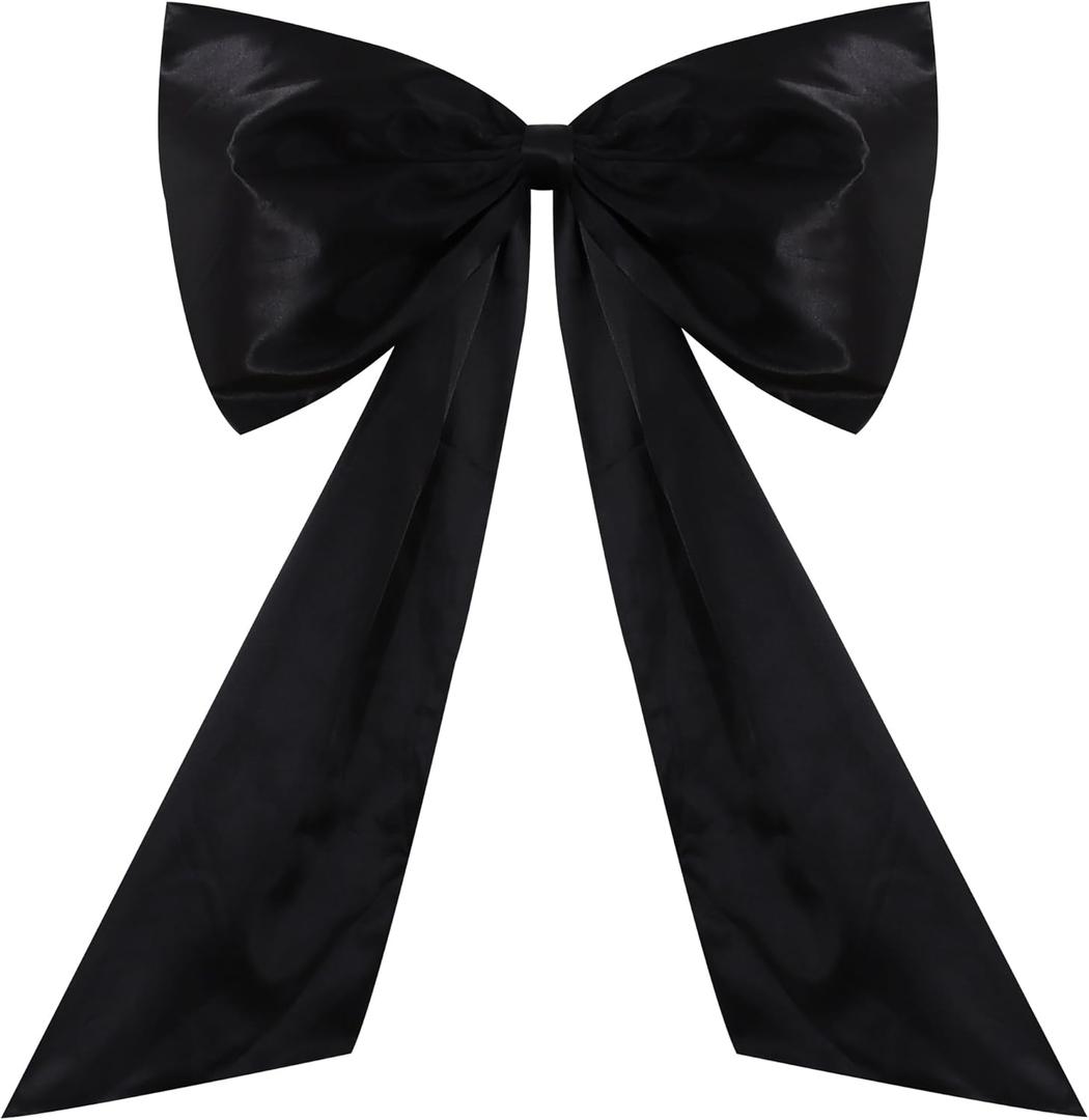 TONIFUL Giant Black Bow 26 x 42 Inch Large Bow for Halloween Decor Christmas Tree Topper Room Wall Front Door Decor Photo Backdrop for Birthday Wedding Graduation Party Outdoor Decorations