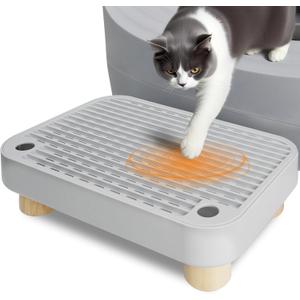 Self-Cleaning Litter Box Step  Removable Top, Waterproof & Non-Slip Kitty Litter Catcher Tray, Anti-Tracking Cat Litter Box Mat for Easy Cleaning and Floor Protection (Small)