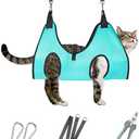 ATESON Cat Grooming Hammock - Dog Grooming Harness with Nail Trimming Feature (XS, 15lb), Dog Sling for Nail Clipping