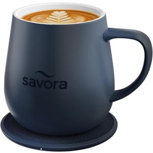 12oz IntelliHeat Coffee Mug | Baristas Choice | Exclusive Wireless SmartSense Pad | Maintains Perfect 135F | Hand-Crafted Ceramic Mug & Lid | for Tea Drinkers | Backed for Life - Blue