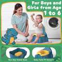 Potty Training Toilet Toddler Potty Chair Kids Boys Girls Dinosaur Animal Comfortable Potties Training Seat for Childrens Ages 1-3 Portable Baby Toilets with Lid Back Easy to Clean Potty Trainer,Blue