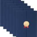 PATIKIL Certificate Holders, 6Pcs Tri Fold Certificate Diploma Cover for 8.5x11 Certificates Paper, Cardstock, Document Papers, Blue