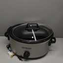 Hamilton Beach 6-Quart Slow Cooker with 3 Cooking Settings, Dishwasher-Safe Stoneware Crock & Glass Lid, Silver (33665G)
