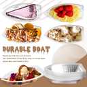 50 Pack Disposable Banana Split Boats, Ice Cream Sundae Bowls, and Clear Plastic Disposable Dessert Bowls for Parties, Concession Stands, Restaurants, Food Trucks, and Bakeries.