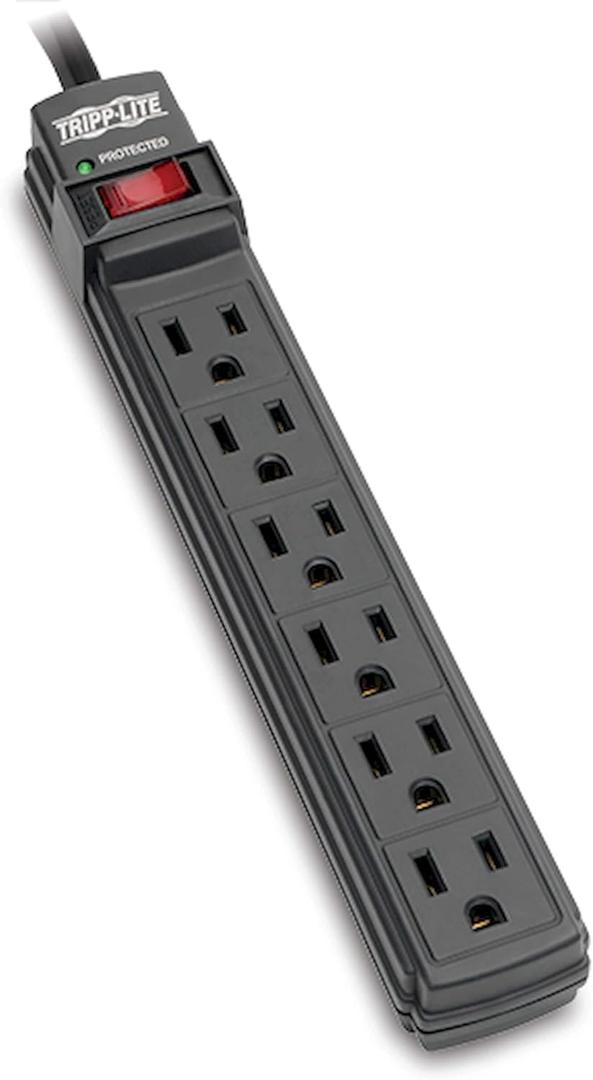 Tripp Lite 6 Outlet Surge Protector Power Strip, 6ft Cord, Black, $10,000 INSURANCE (TLP6B)