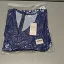 XNC Women's Casual Jumpsuits 2025 Summer Trendy Wrap V Neck Short Sleeve Wide Leg Pants Floral Print Rompers with Pockets (Blue, M)