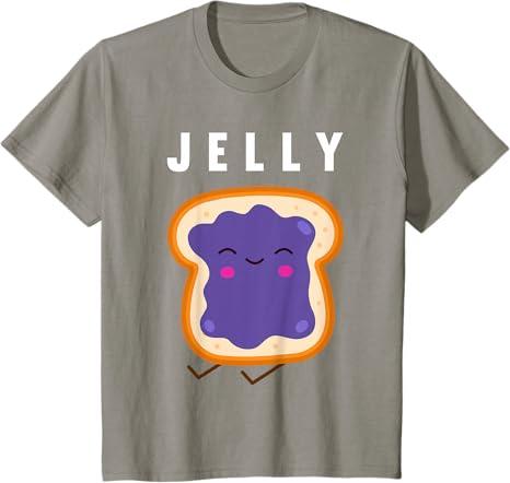 Peanut Butter and Jelly Best Friend Matching T-Shirt (4T, Slate Grey)