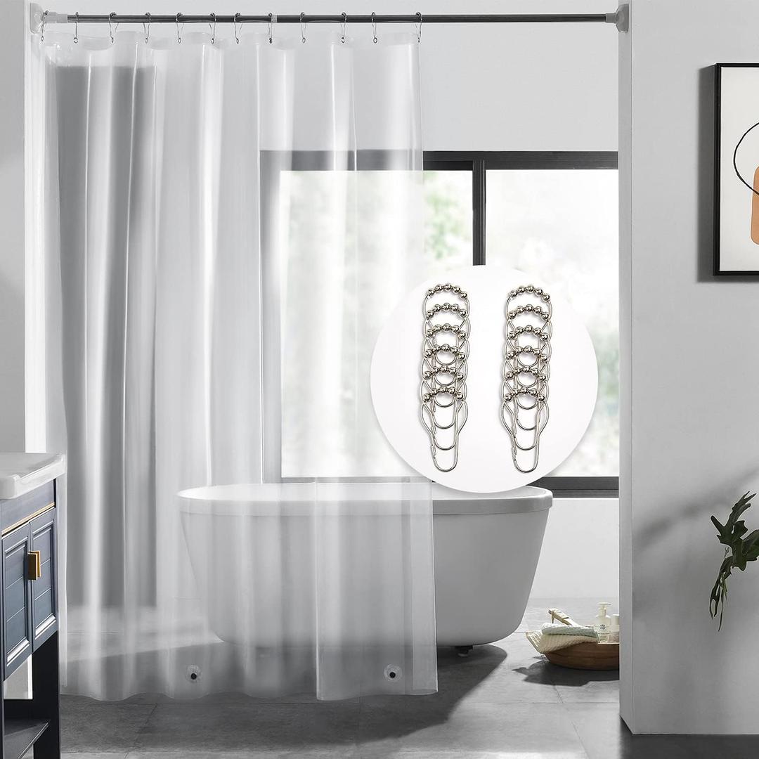 Clear Shower Curtain Liner - 72" x 72" PEVA Lightweight 4G Shower Curtain for Bathroom Shower 