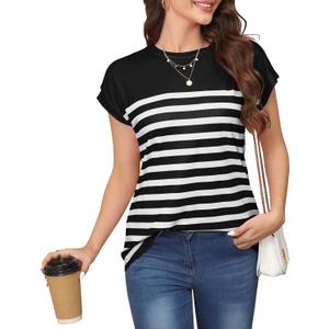 Womens Shirts Boho Plus Size Summer Tops Dresses Casual Blouses Cap Sleeve Womens Tank Tops (S, Black)