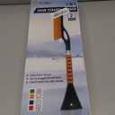 EcoNour 27" Car Snow Brush and Ice Scrapers for Car Windshield (2 Pack) | Scratch Free Bristle Head Snow Brush & Tough Window Snow Scraper with Aluminium Body | Snow Removal Winter Car Accessories (Blue & Orange)