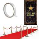 Timtin Red Carpet Runner 2.6 x 15 ft Not Slip Red Aisle Runner VIP Stage Door Entrance Cover Movie Theme Party Accessory 55 GSM Thickness with Carpet Tape for Film Carnival Wedding Decoration