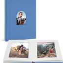 Vienrose Premium Small Photo Album 4x6 for 20 Pictures, Linen Cover Photo Book with Writing Space for Captions and Memories, Ideal for Wedding, Baby Books, Travel and Keepsake Gifts, Blue