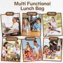 coowoz Lunch Bag for Women Insulated Adult Lunch Tote Cooler Bag loncheras para mujer Lunchbox Lunch bag for Men Work Picnic Office Beach Black
