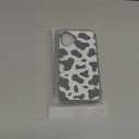 Compatible for iPhone 16 Plus Case Cute with Card Holder Shockproof Slim Slot Phone Wallet Cover for Women/Black White Cow Pattern Spots Pattern Animal Theme