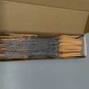 100 Manila Shipping Tags with Wire Attached #1-2 3/4 x 1 3/8 - Small Paper Hang Labels with Metal Ties and Reinforced Hole, Pre-Wired Tags to Tie On