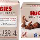 Huggies Skin Essentials Bundle: Huggies Skin Essentials Baby Diapers, Size 4 (22-37 lbs), 150 Count & Baby Wipes, 15 Flip-Top Packs, 840 Count (15 Packs of 56)