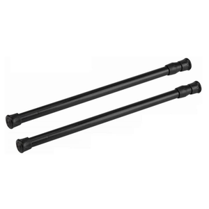Tension Rods, 2 Pack 28-48 Inches Adjustable Spring Steel Cupboard Bars Tension Curtain Rod Shower Rod Closet Rod Tensions Rod Extendable Width (Black)